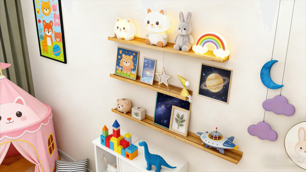 solid ash wood floating wall shelf 72 inch | 180 cm | 1pc/pack | black